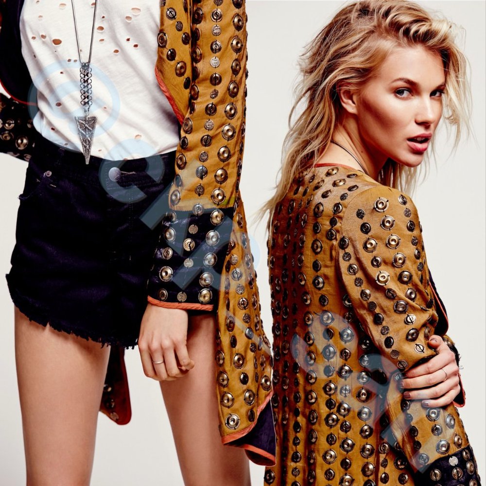 NWT Free People Crossed Coin Jacket Sz L - Picture 3 of 16